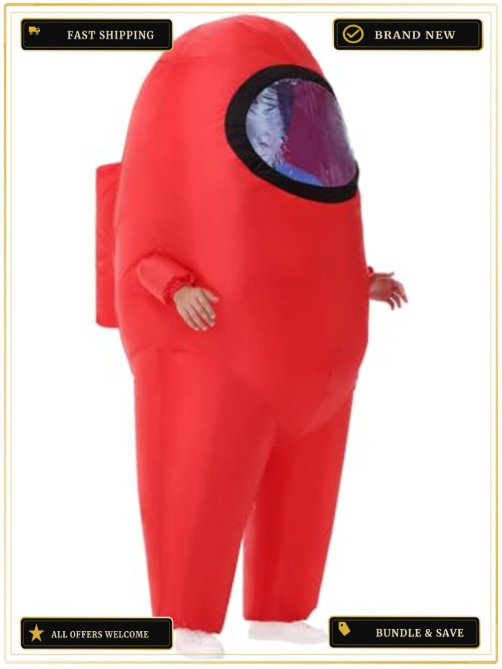 POTOTA Inflatable Astronaut Costume Adult Halloween Blow Up Cosplay Suit